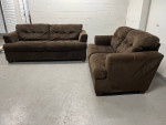 Matching Sofa And Loveseat, Tufted Brown Corduroy (Delivery available)