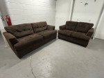 Matching Sofa And Loveseat, Tufted Brown Corduroy (Delivery available)