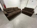 Matching Sofa And Loveseat, Tufted Brown Corduroy (Delivery available)