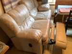 Leather sofa w/ reclining each end