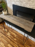 NEW HANDMADE CUSTOM RECLAIMED BARNWOOD TALL SOFA TABLE GREY NATURAL WOOD