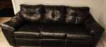 Sofa Black Bonded Leather 93" x 37" x 36" high