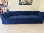Navy Blue with White Polka Dot Sofa