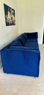 Navy Blue with White Polka Dot Sofa