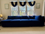 Navy Blue with White Polka Dot Sofa