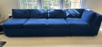Navy Blue with White Polka Dot Sofa