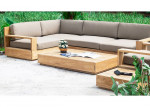 Outdoor patio teak sofa sectionals and dinning tables, furniture
