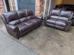 Leather sofa and loveseat