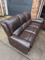 Leather sofa and loveseat