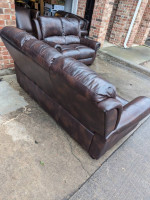 Leather sofa and loveseat