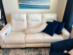 White Leather Power Recline Sofa & Loveseat