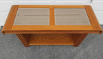 Oak Sofa Table / Hallway Table with Glass Mirrored Top