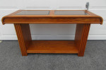 Oak Sofa Table / Hallway Table with Glass Mirrored Top