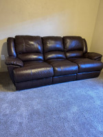 ***LEATHER SOFA AND RECLINER SET***