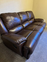 ***LEATHER SOFA AND RECLINER SET***