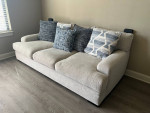 Couch - White/Ivory Fabric Sofa - Like New