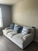Couch - White/Ivory Fabric Sofa - Like New