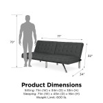 DHP Emily Convertible Tufted Futon Sofa