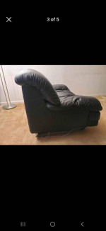 Natuzzi Black Leather Sofa & Loveseat