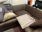 IKEA GRÖNLID sectional sofa in brown vegan leather