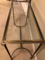 Glass/Brass Sofa Table