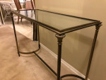 Glass/Brass Sofa Table