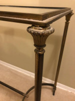 Glass/Brass Sofa Table