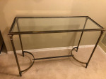 Glass/Brass Sofa Table