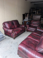 High end leather sofa, loveseat, chair and ottoman