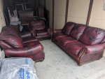 High end leather sofa, loveseat, chair and ottoman