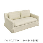 Restoration Hardware Belgian Track Arm Bench-Seat Slipcovered Sofa (W