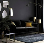 Black Velvet Sofa