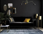 Black Velvet Sofa