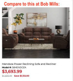 Leather Power Sofa and Recliner