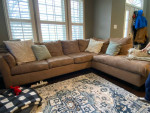 Sofa -Sectional, Brown Microfiber (suede like)