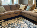 Sofa -Sectional, Brown Microfiber (suede like)