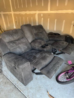 Manual reclining sofa and loveseat