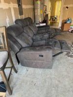 Manual reclining sofa and loveseat