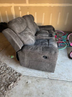Manual reclining sofa and loveseat