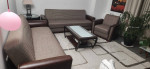 Two sleeping couch, 1 sleeping sofa chair and coffee table