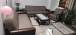 Two sleeping couch, 1 sleeping sofa chair and coffee table