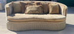 FREE DELIVERY * Star Furniture Champagne Curved Nail Head Trim Sofa Wi