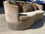 FREE DELIVERY * Star Furniture Champagne Curved Nail Head Trim Sofa Wi