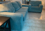 Seafoam Green Chenille Matching Sofa and Chair