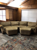 Sectional sofa and ottomans