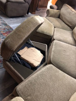 Sectional sofa and ottomans