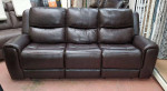 Top Grain L eather Power Reclining Sofa with Power Headrests, Brown