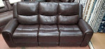 Top Grain L eather Power Reclining Sofa with Power Headrests, Brown
