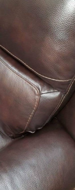 Top Grain L eather Power Reclining Sofa with Power Headrests, Brown