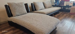 Sofa and chair Leatherette America Merton. Gray and Black